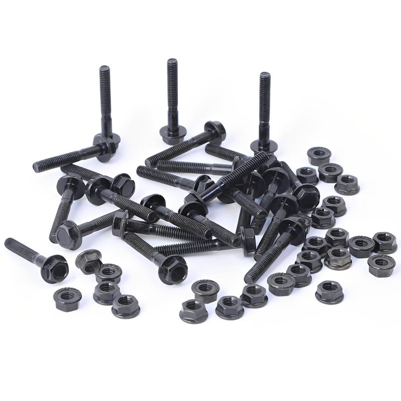 Minho M6-1.0 x 40mm Flange Head Bolts in Carbon Steel Material,Flange Hexagon Screws Come with Flange Nuts,Black Oxide Finish Plated,Partial Thread, 25 Sets - Image 5